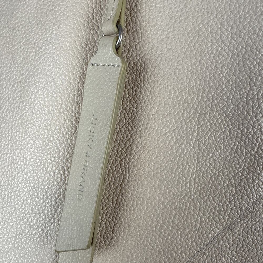 Lucky Brand Jaid Shoulder Tote Bag Purse Shopper Stucco Ivory Pebbled Leather - Picture 2 of 10